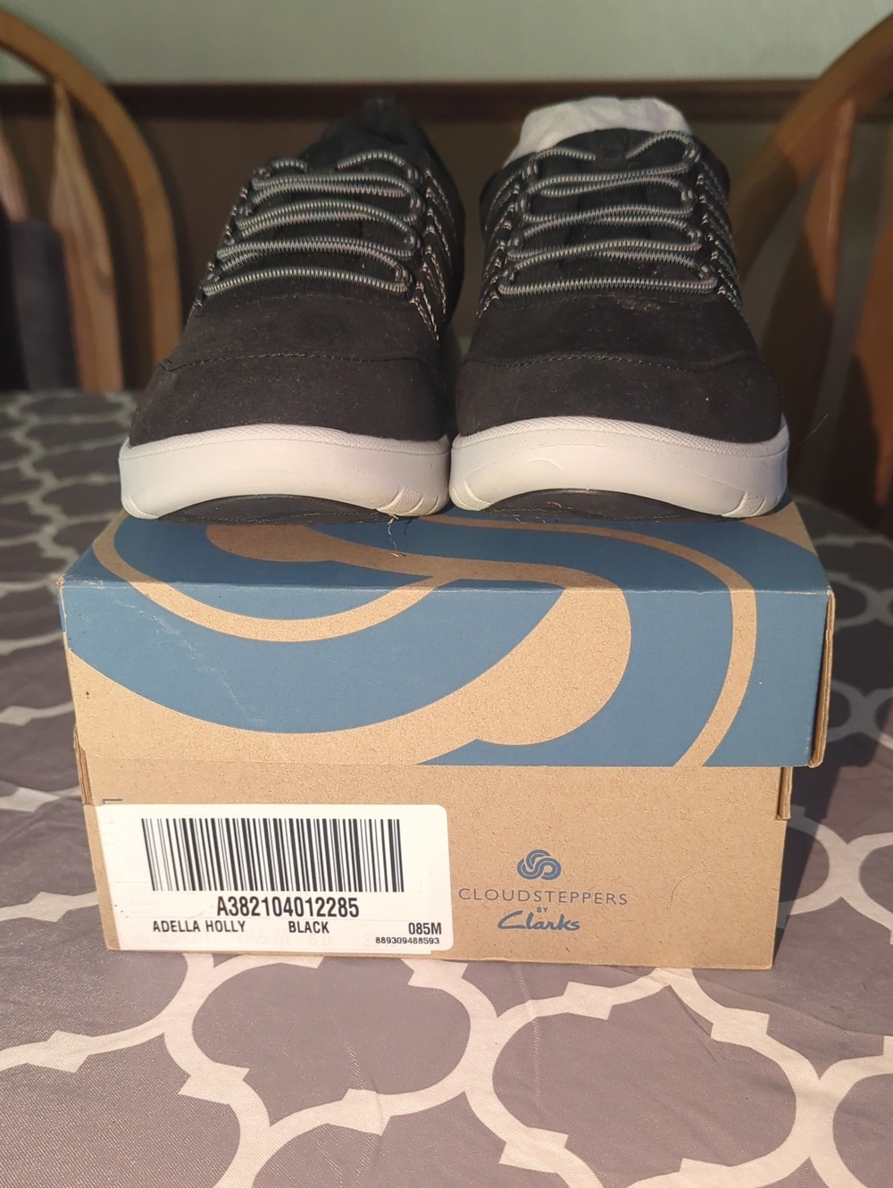 Clarks Adella Holly Lace-Up Sneakers in Black and White